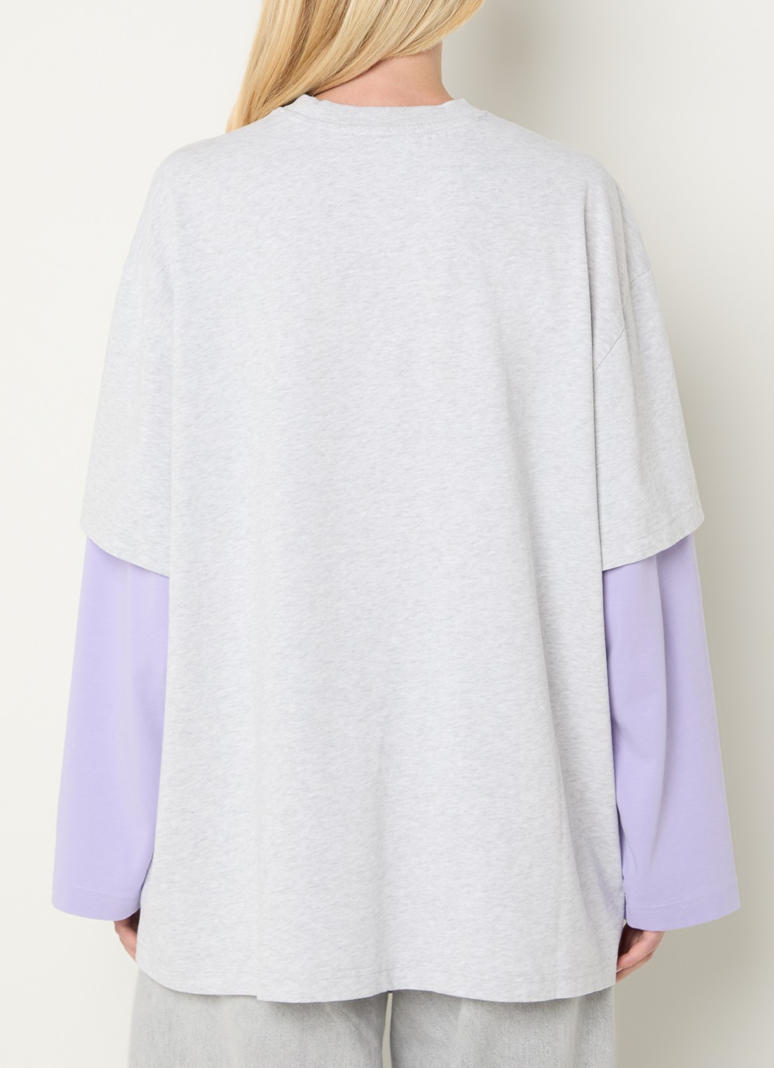 Stieglitz Stan longsleeve met logo - achterkant 2 lavendel