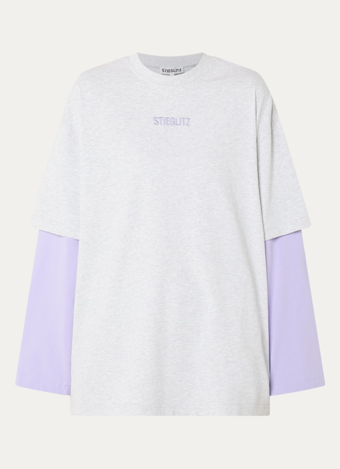 Stieglitz Stan longsleeve met logo - voorkant 3 lavendel
