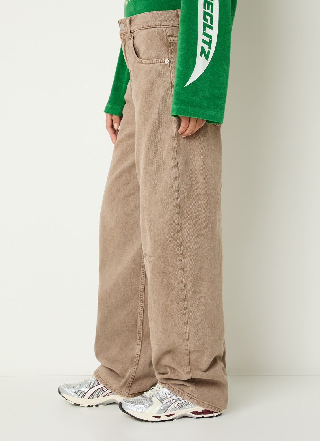 Stieglitz Teresa high waist loose fit jeans met steekzakken - detail 2 bruin