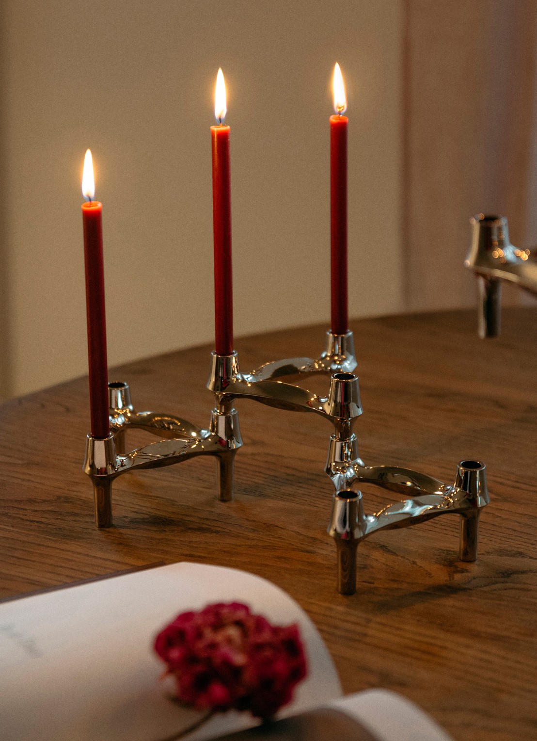 STOFF Nagel Dinerkaars 18 cm set van 12 - achterkant 3 bordeauxrood