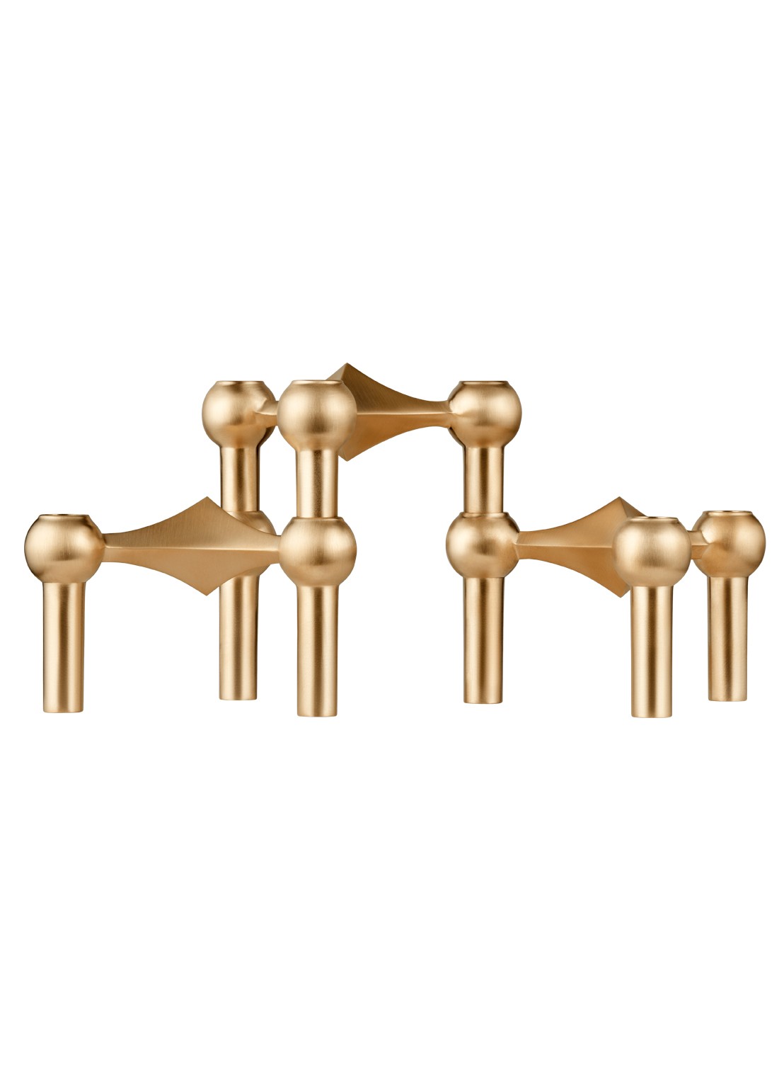 STOFF Nagel Kandelaar 6,9 cm set van 3 - voorkant 2 goud