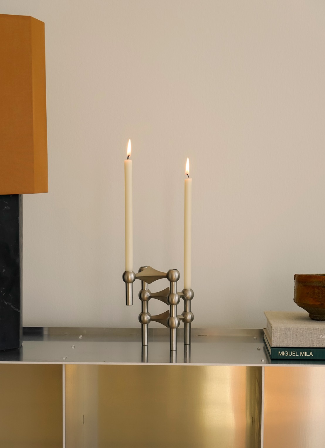 STOFF Nagel Kandelaar 6,9 cm  - achterkant 4 zilver