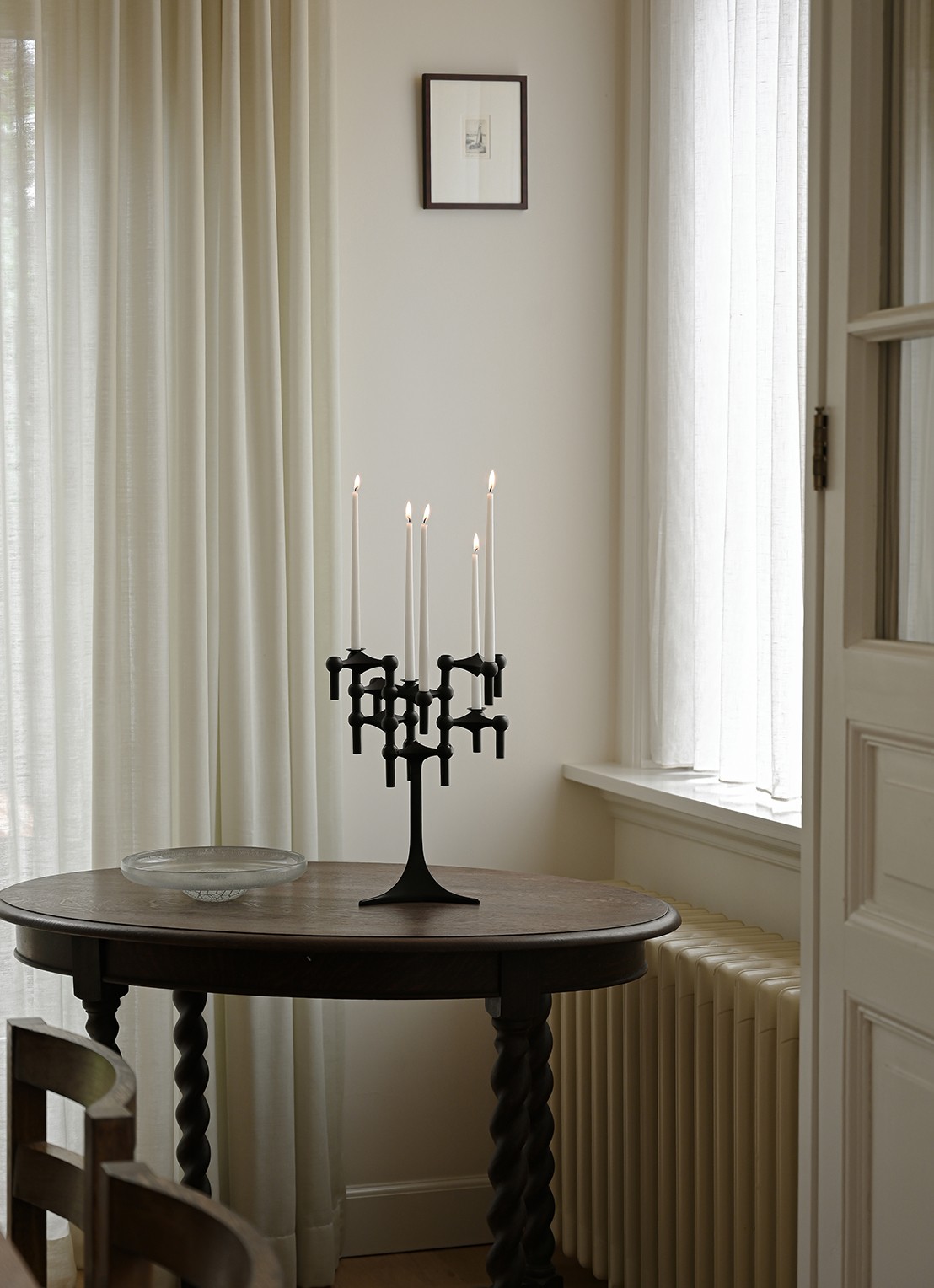 STOFF Nagel Kandelaar 6 cm set van 3 - achterkant zwart