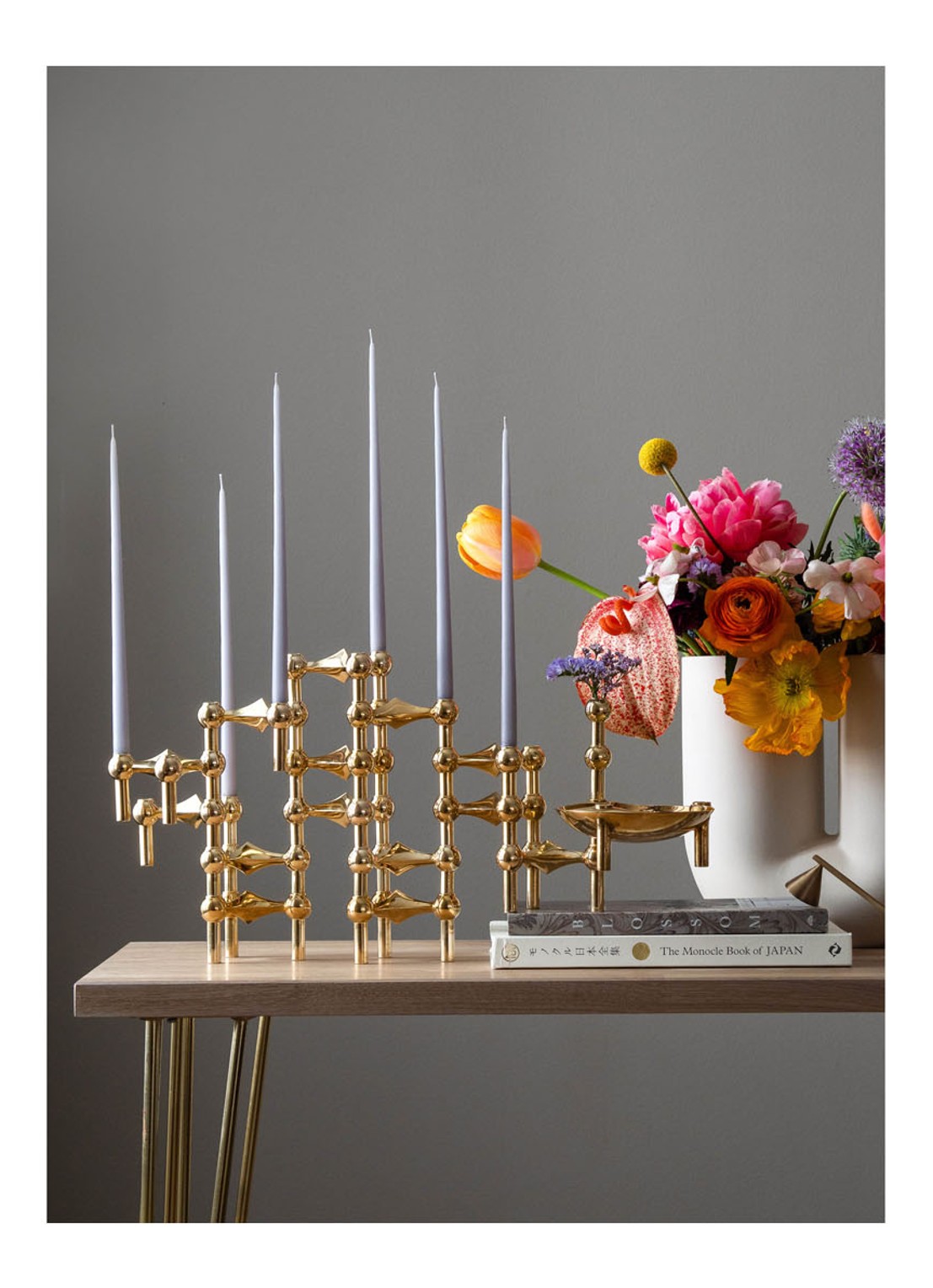 STOFF Nagel Kandelaar 6 cm set van 3 - detail 6 goud