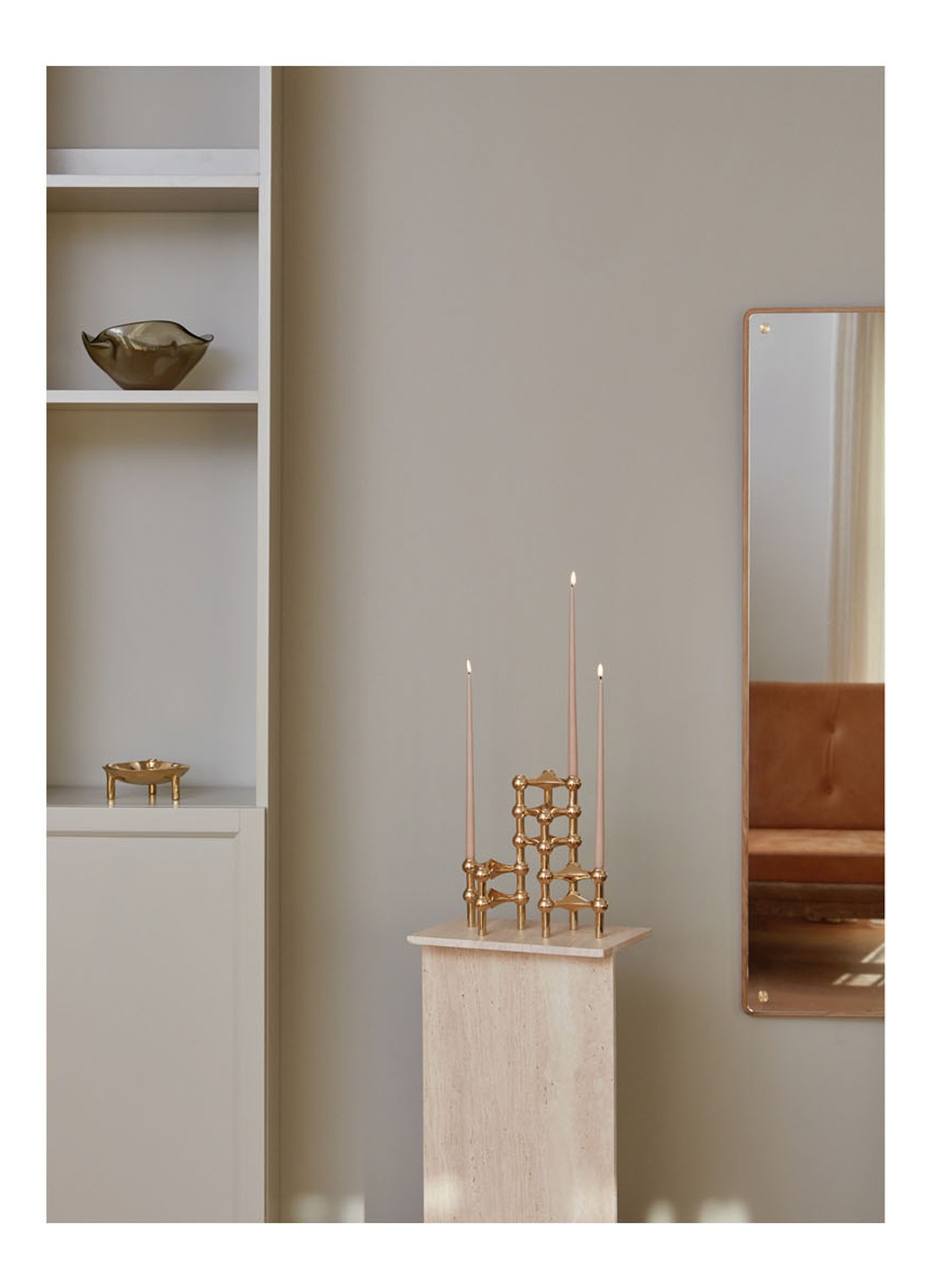 STOFF Nagel Kandelaar 6 cm set van 3 - detail 8 goud