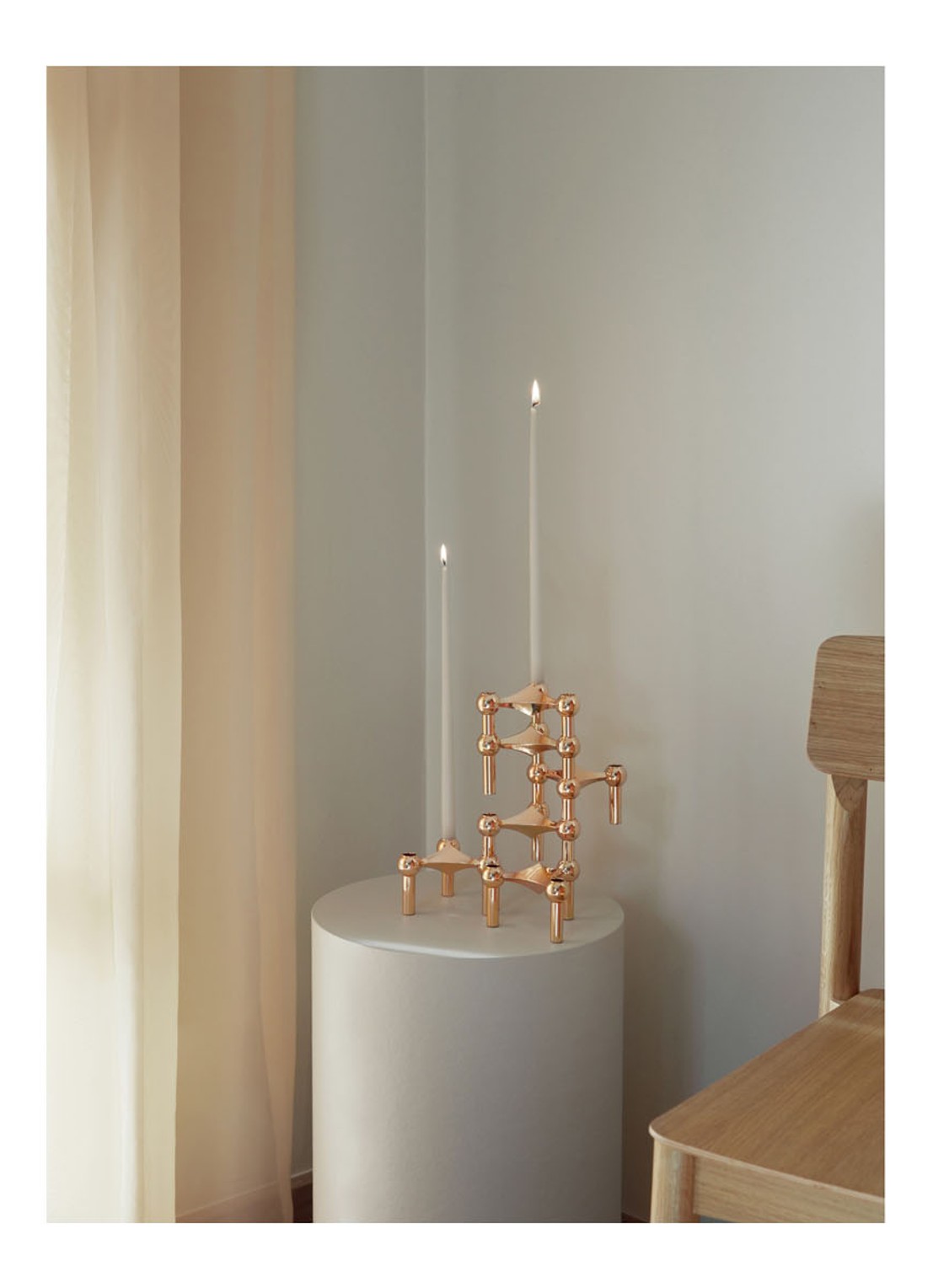 STOFF Nagel Nagel kandelaar 10,2 cm - voorkant 4 roségoud