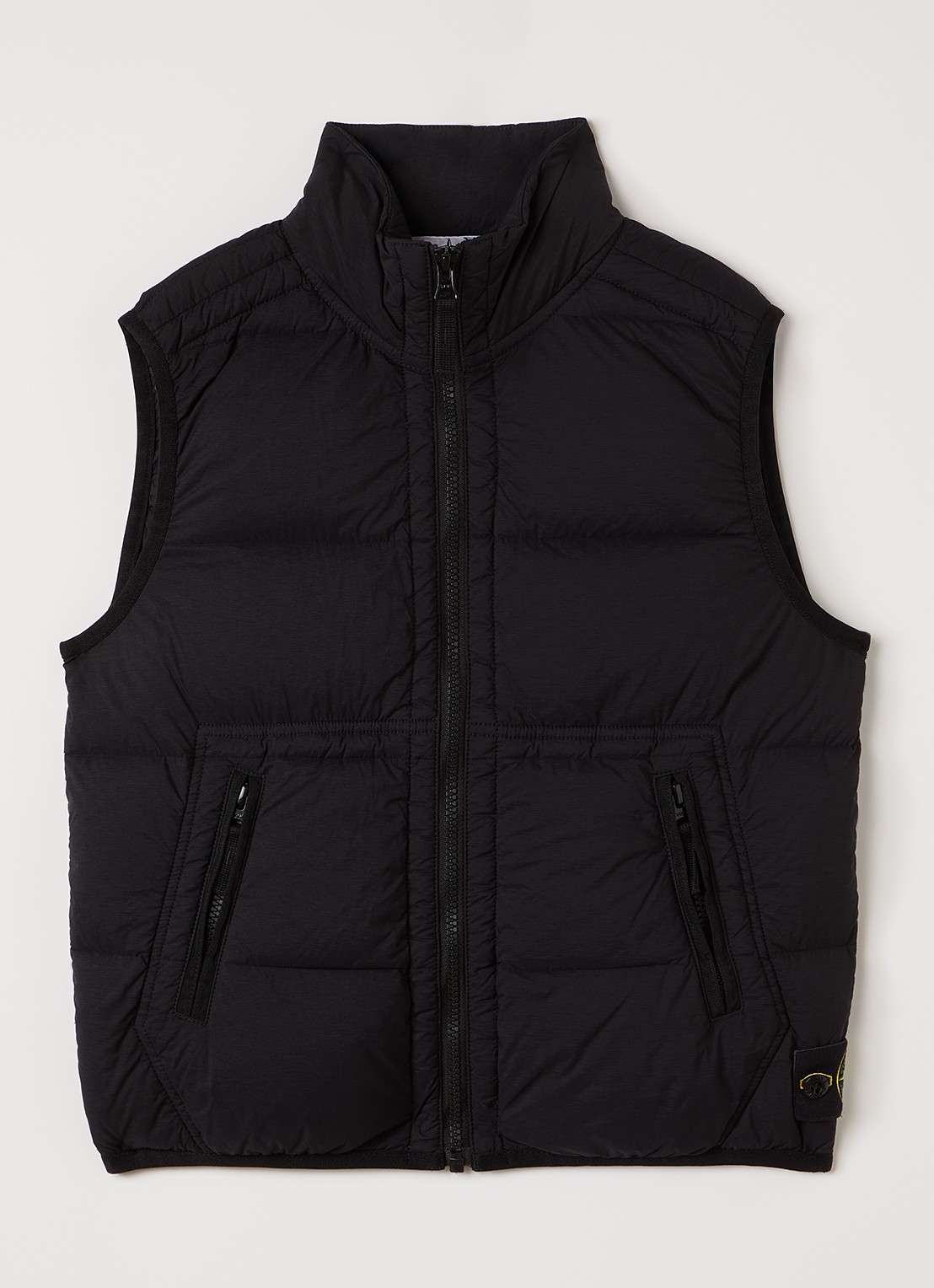 Stone Island 00001 gewatteerde bodywarmer met donsvulling - voorkant 2 zwart
