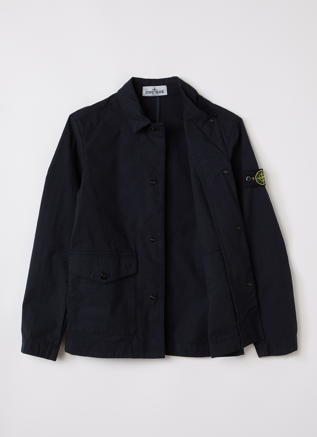 Stone Island 00001 overhemd met logo - voorkant 2 zwart