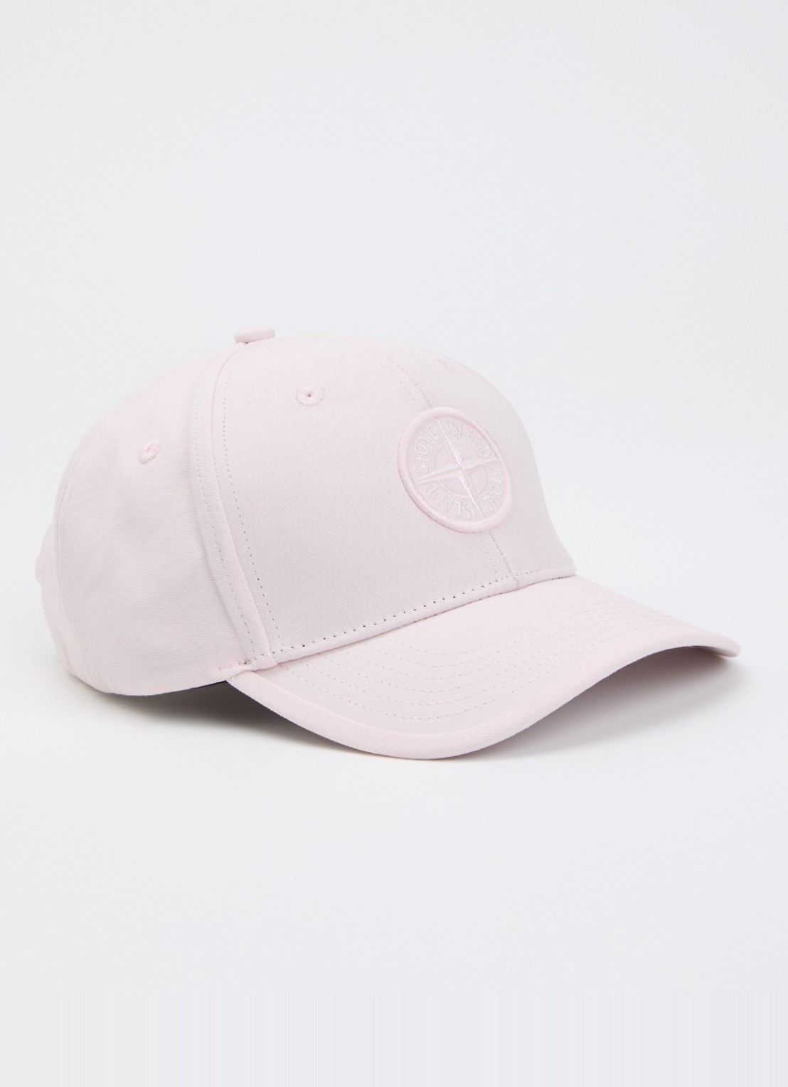 Stone Island 00001 pet met logoborduring - voorkant lichtroze