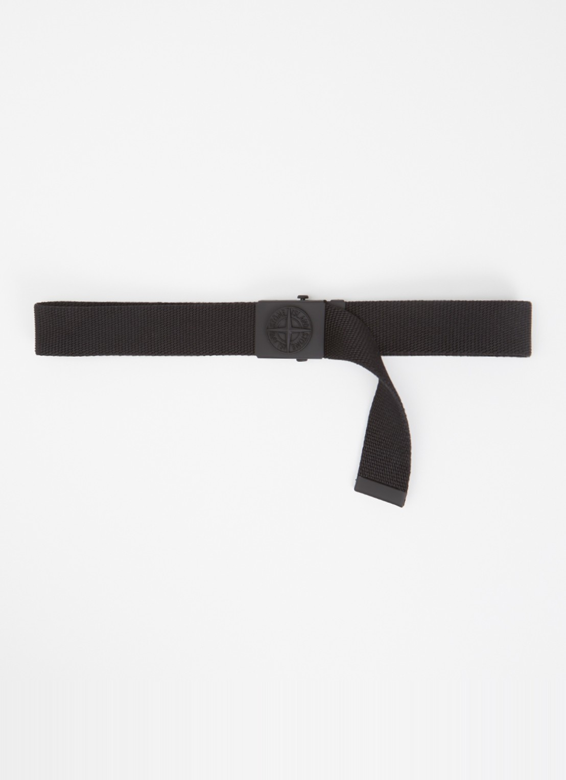 Stone Island 00001 riem met logo  - voorkant 2 zwart
