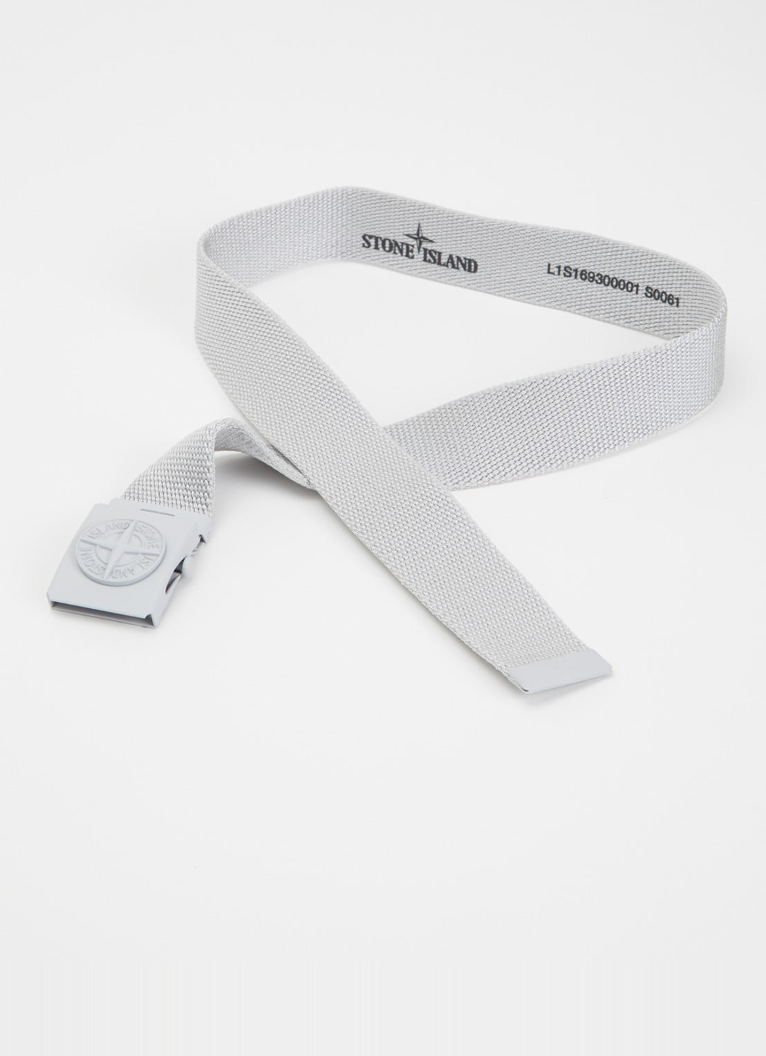 Stone Island 00001 riem met logo  - detail lichtgrijs