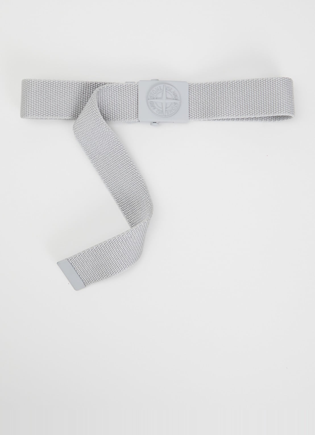 Stone Island 00001 riem met logo  - voorkant 3 lichtgrijs
