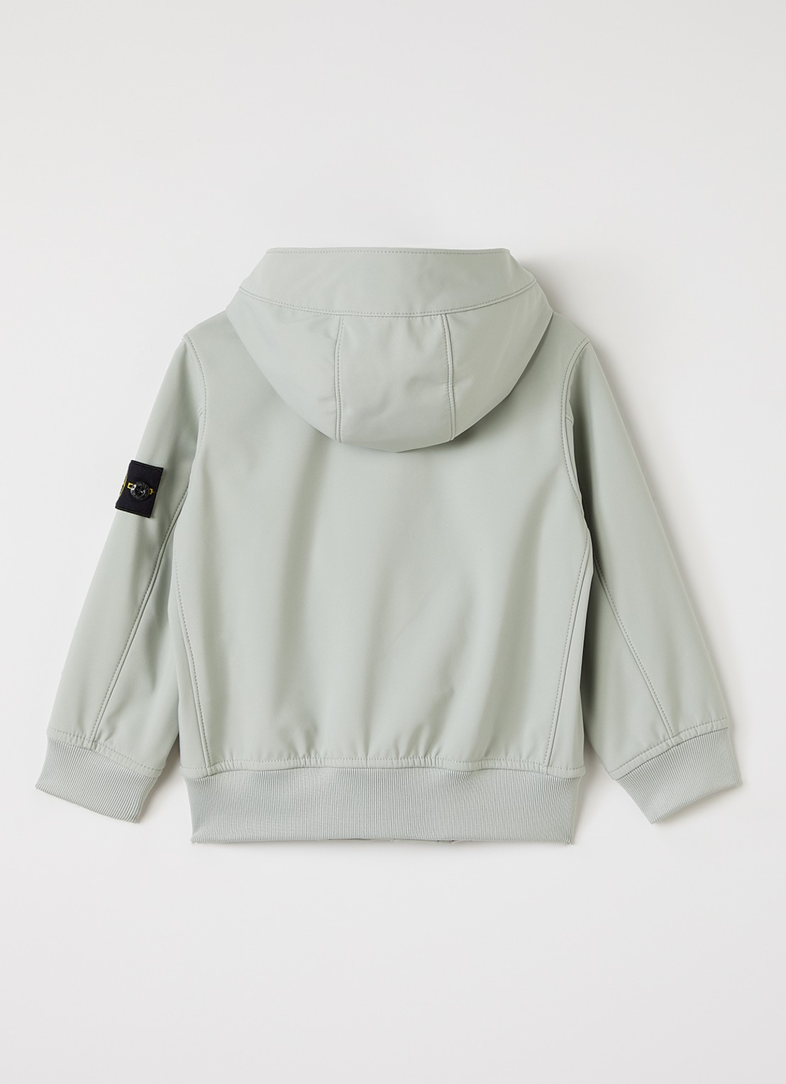 Stone Island 00001 softshell jack met logo - achterkant 3 lindegroen