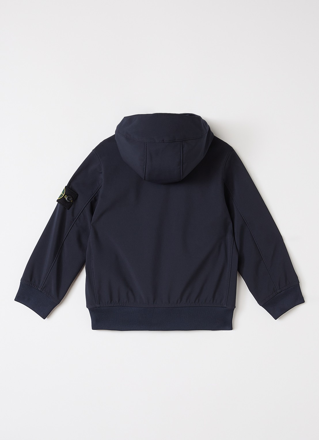 Stone Island 00001 softshell jack met logo - achterkant donkerblauw