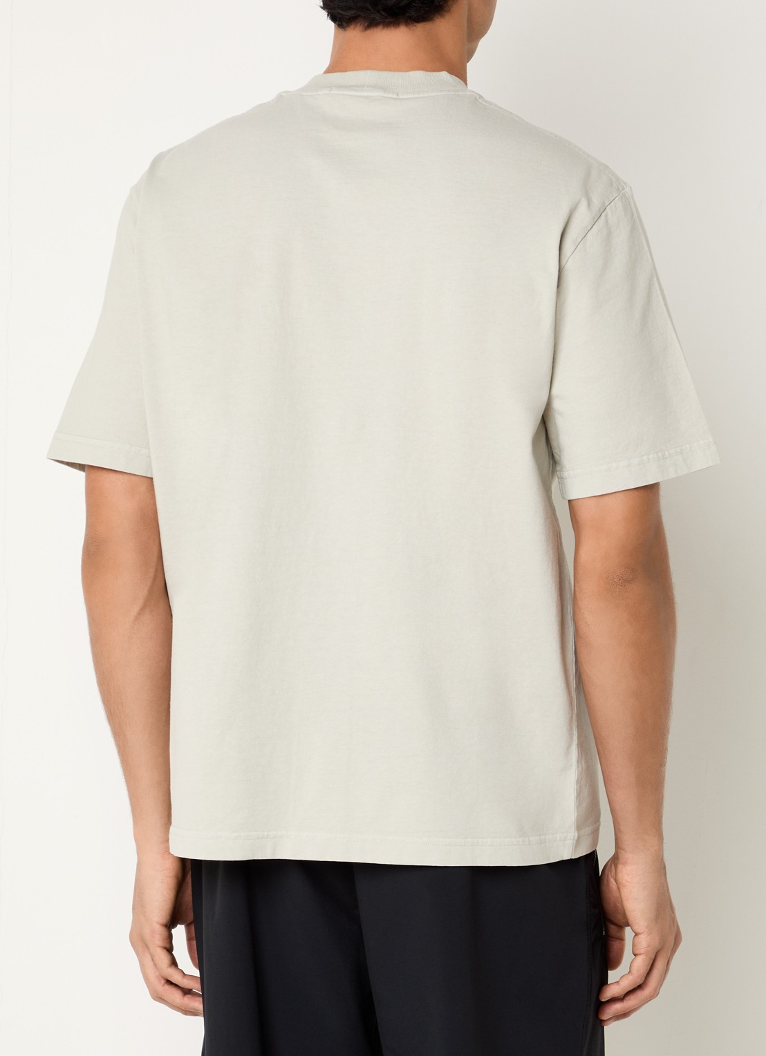 Stone Island 00001 T-shirt met logoprint - achterkant lichtgrijs