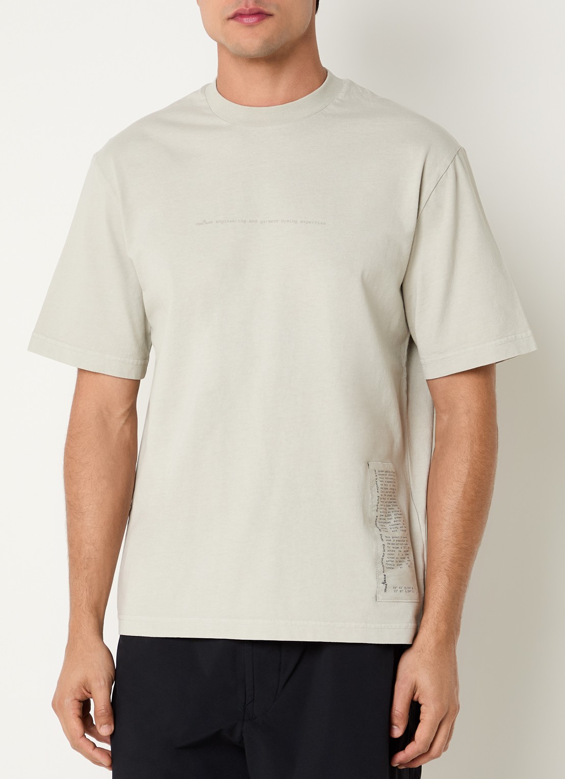 Stone Island 00001 T-shirt met logoprint - detail 4 lichtgrijs
