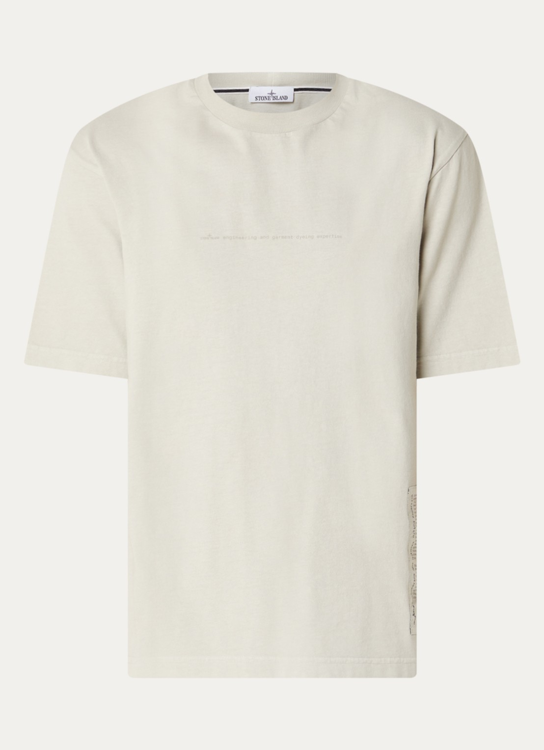 Stone Island 00001 T-shirt met logoprint - voorkant 2 lichtgrijs