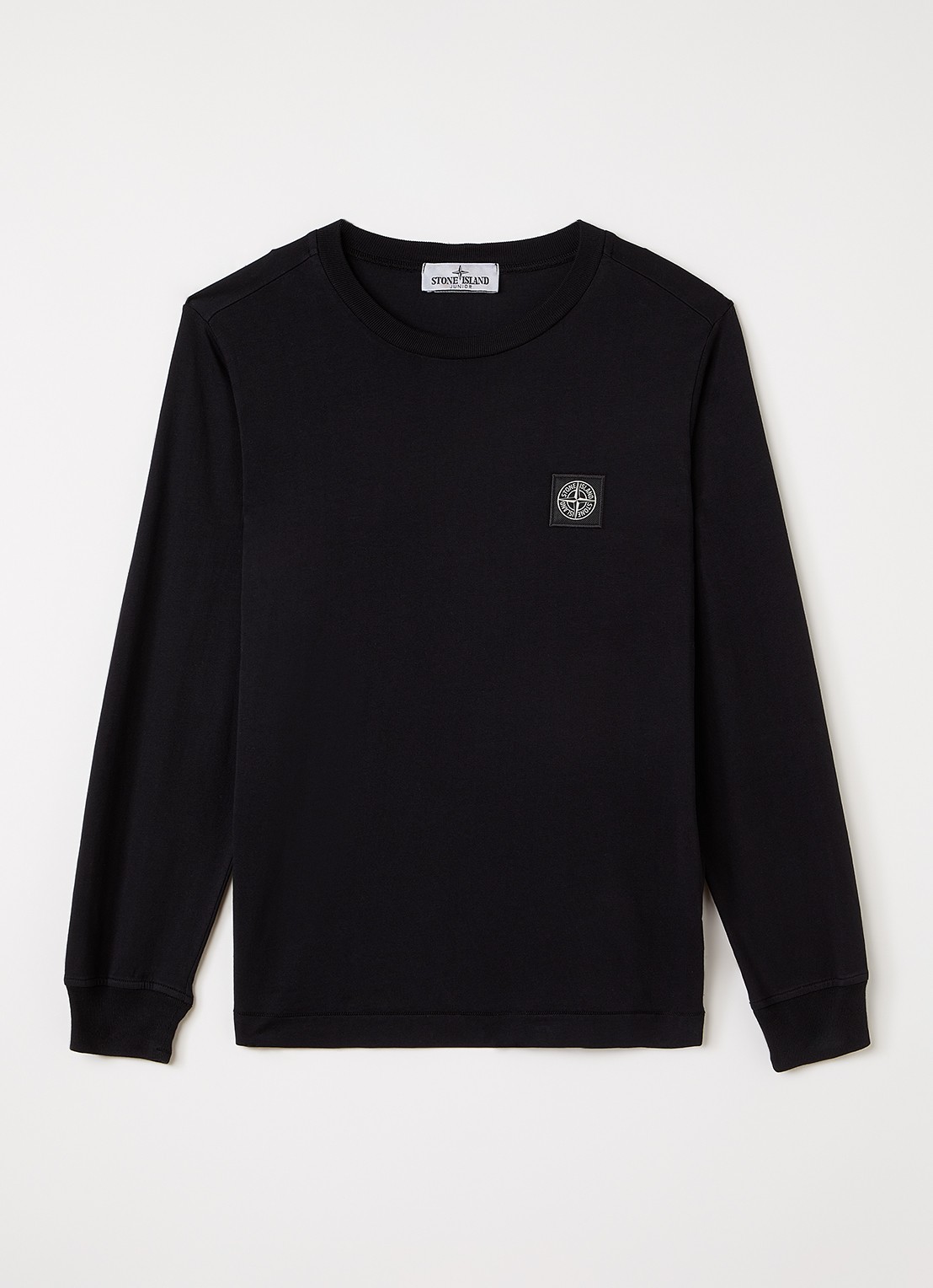 Stone Island 00002 Longsleeve met logo - voorkant zwart