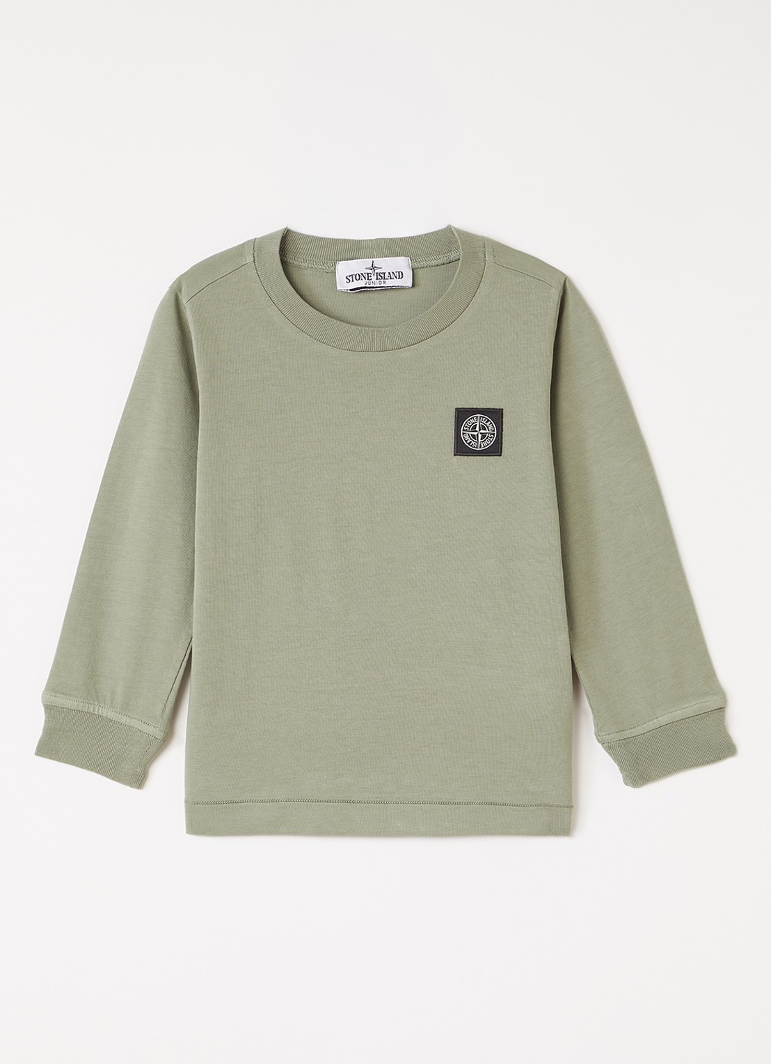 Stone Island 00002 longsleeve met logoborduring - voorkant antraciet