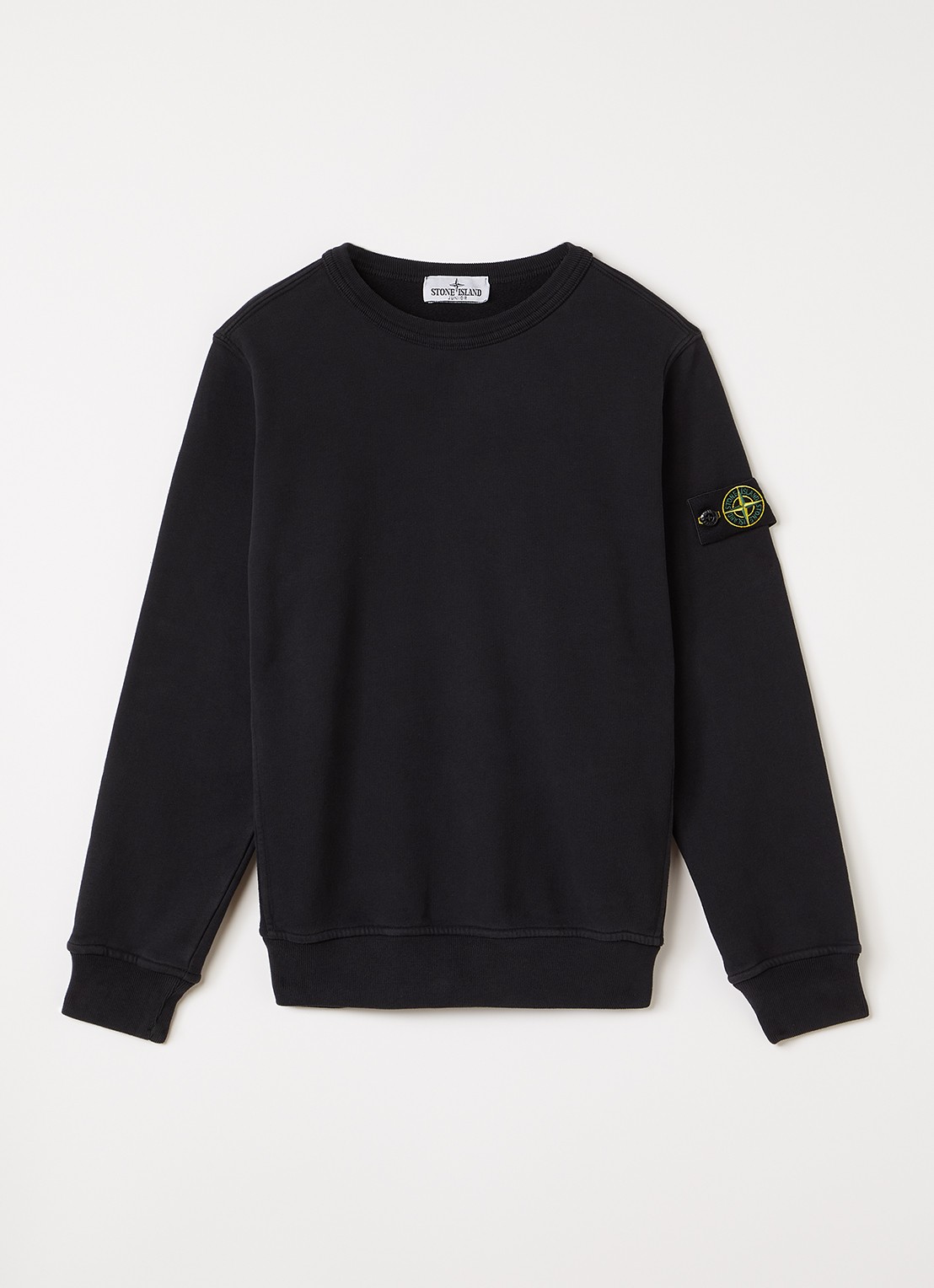 Stone Island 00002 sweater met logo - voorkant 2 zwart