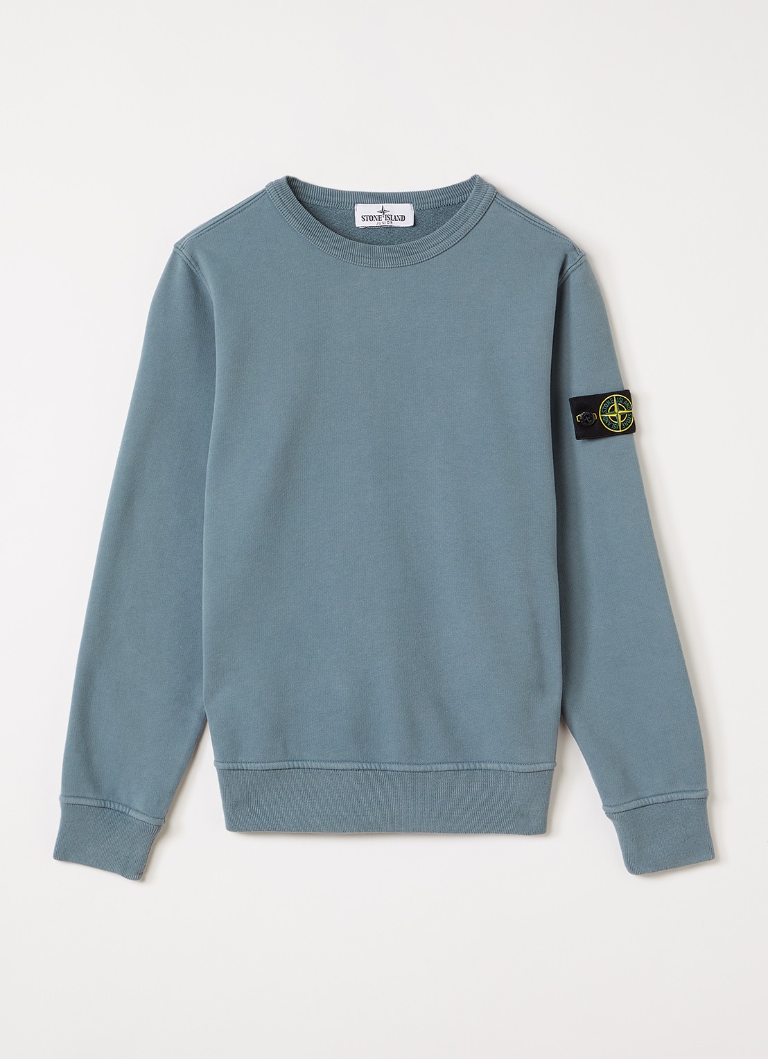 Stone Island 00002 sweater met logo - voorkant 2 petrol