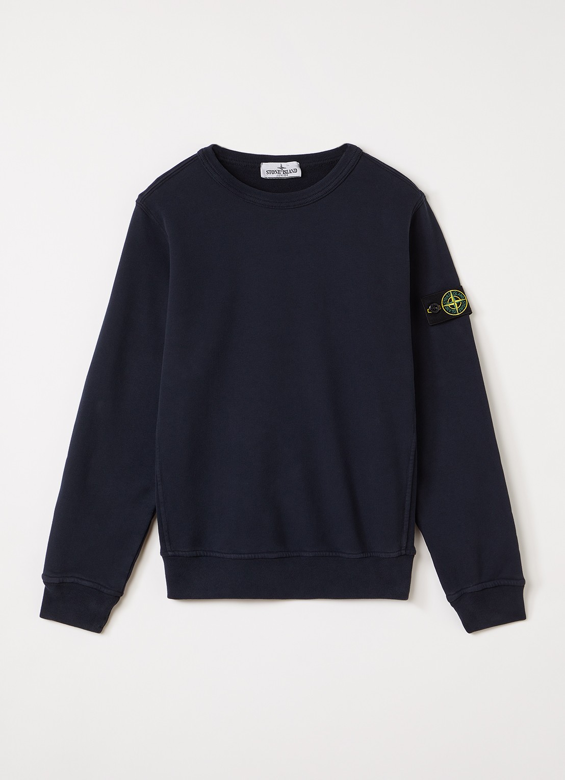 Stone Island 00002 sweater met logo - voorkant 2 donkerblauw