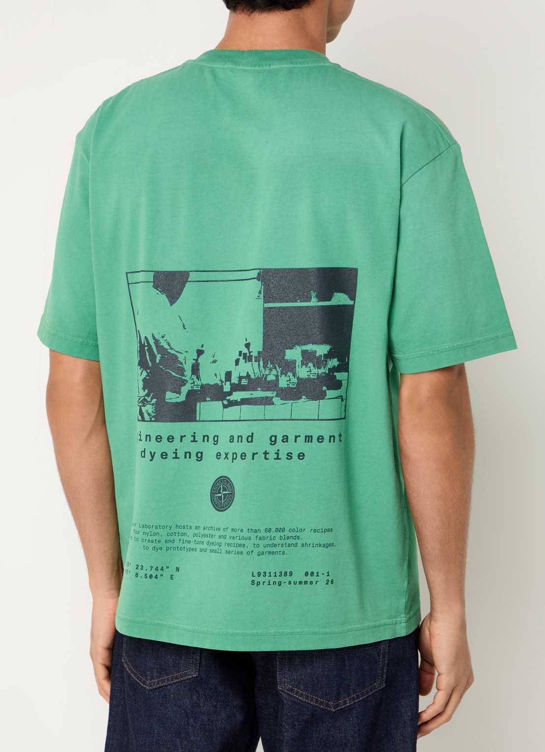 Stone Island 00002 T-shirt met logo- en backprint - detail 2 groen