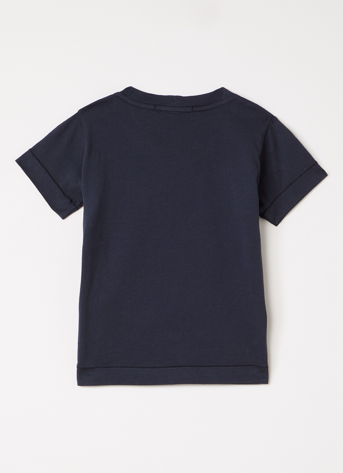 Stone Island 00002 T-shirt met logoborduring - voorkant 2 donkerblauw