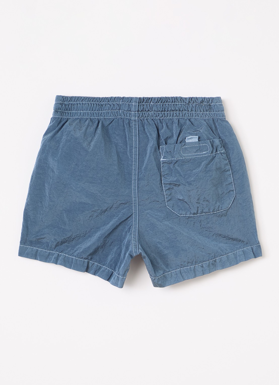 Stone Island 00002 zwemshorts met logo - voorkant 2 staalblauw