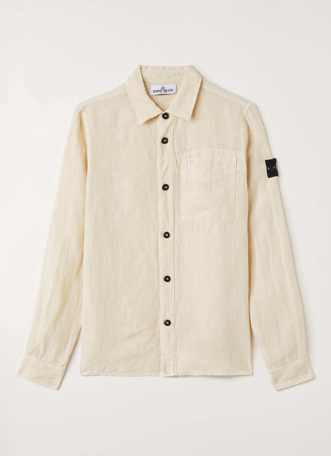 Stone Island 00003 overhemd van linnen - voorkant 2 beige