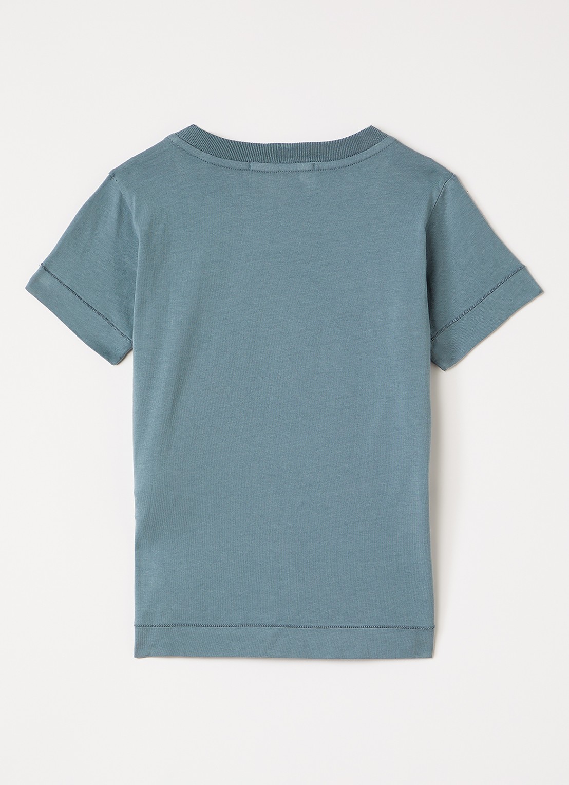 Stone Island 00003 T-shirt met logo - voorkant 2 staalblauw