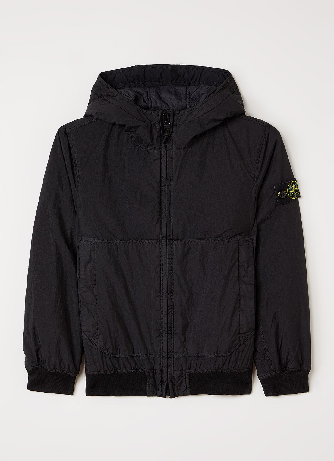 Stone Island 00003 windjack met logo - voorkant 2 zwart