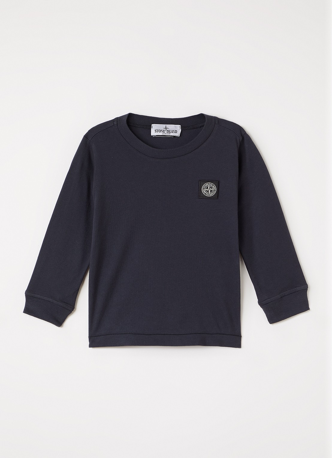 Stone Island 00004 longsleeve met logo - voorkant donkerblauw