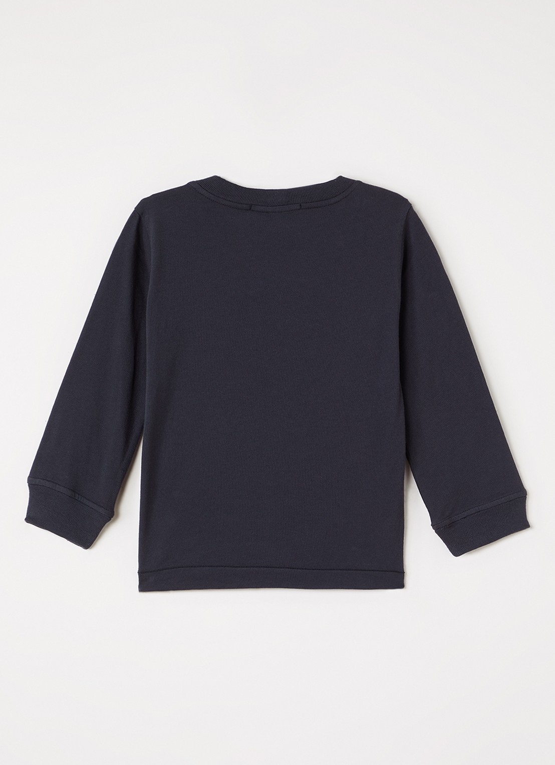 Stone Island 00004 longsleeve met logo - voorkant 2 donkerblauw