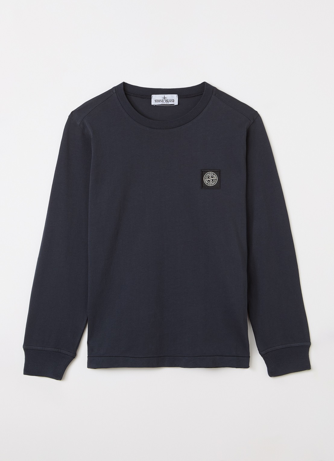 Stone Island 00004 longsleeve met logo - voorkant 2 donkerblauw