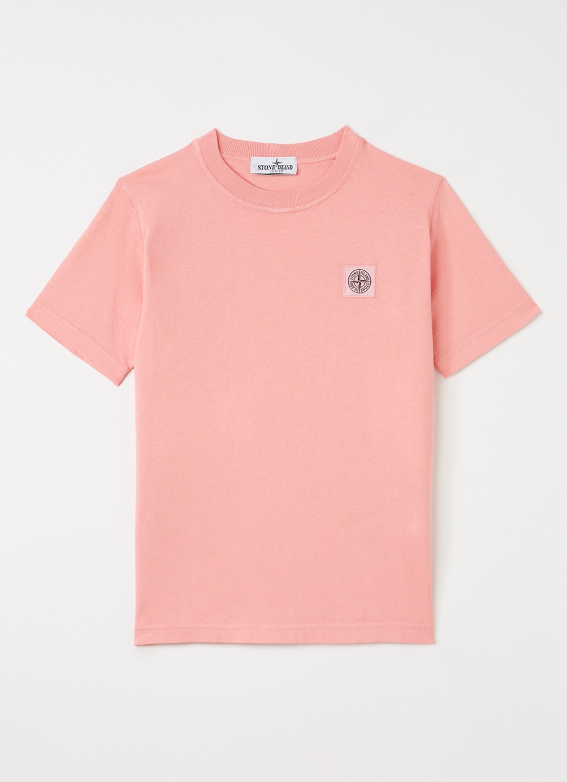 Stone Island 00005 T-shirt met logo - voorkant roze