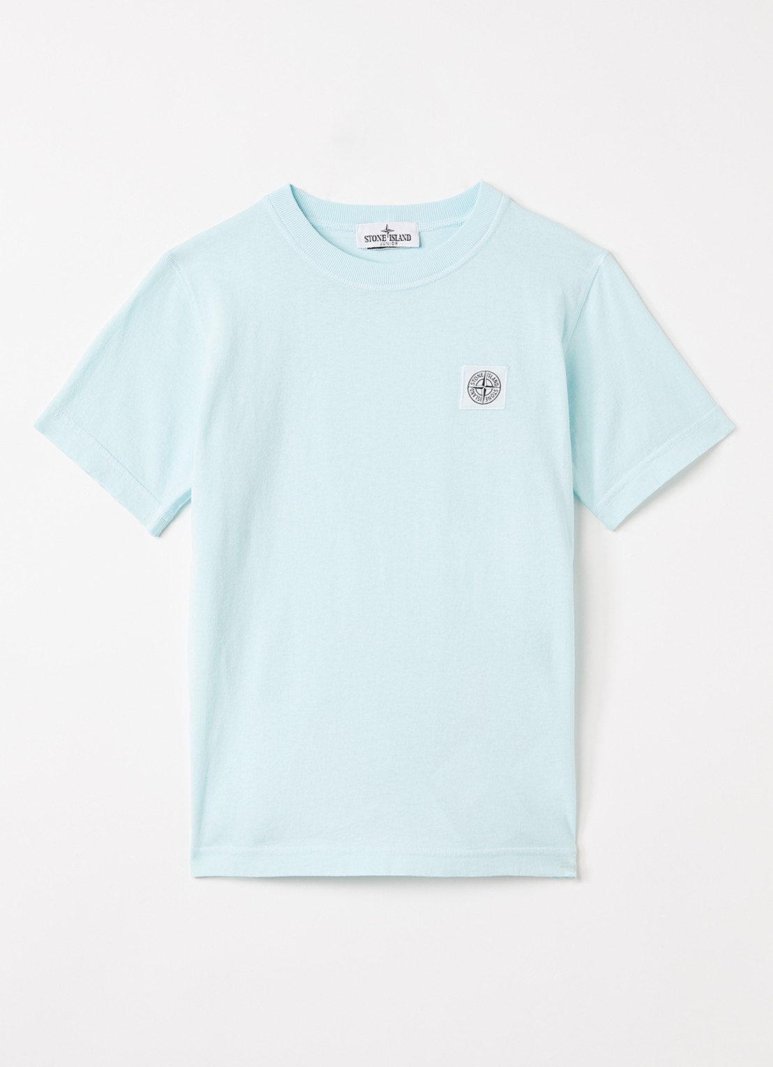 Stone Island 00005 T-shirt met logo - voorkant lichtblauw