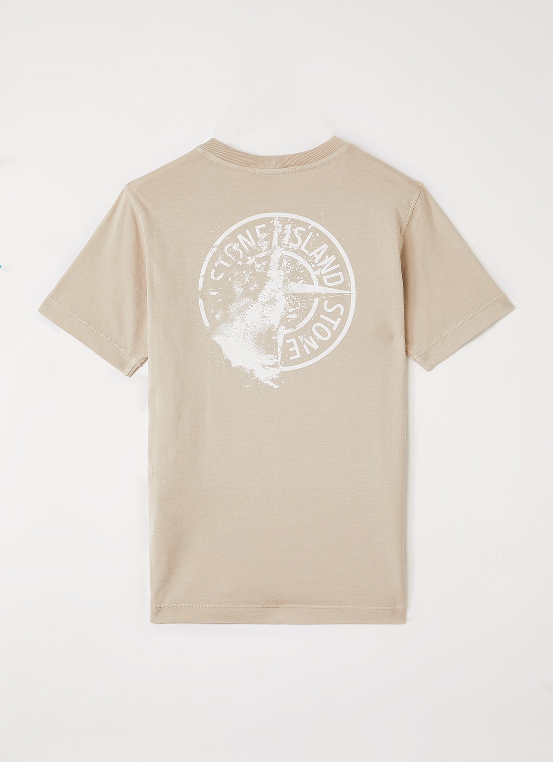 Stone Island 00005 T-shirt met logo - voorkant 2 beige