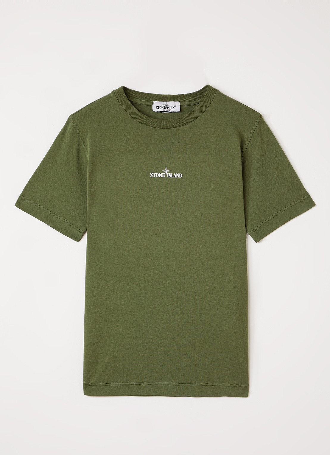 Stone Island 00005 T-shirt met logo - voorkant legergroen