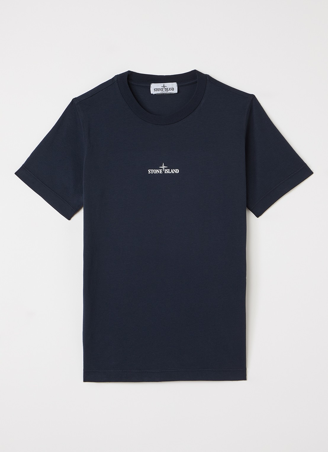 Stone Island 00005 T-shirt met logo - voorkant donkerblauw