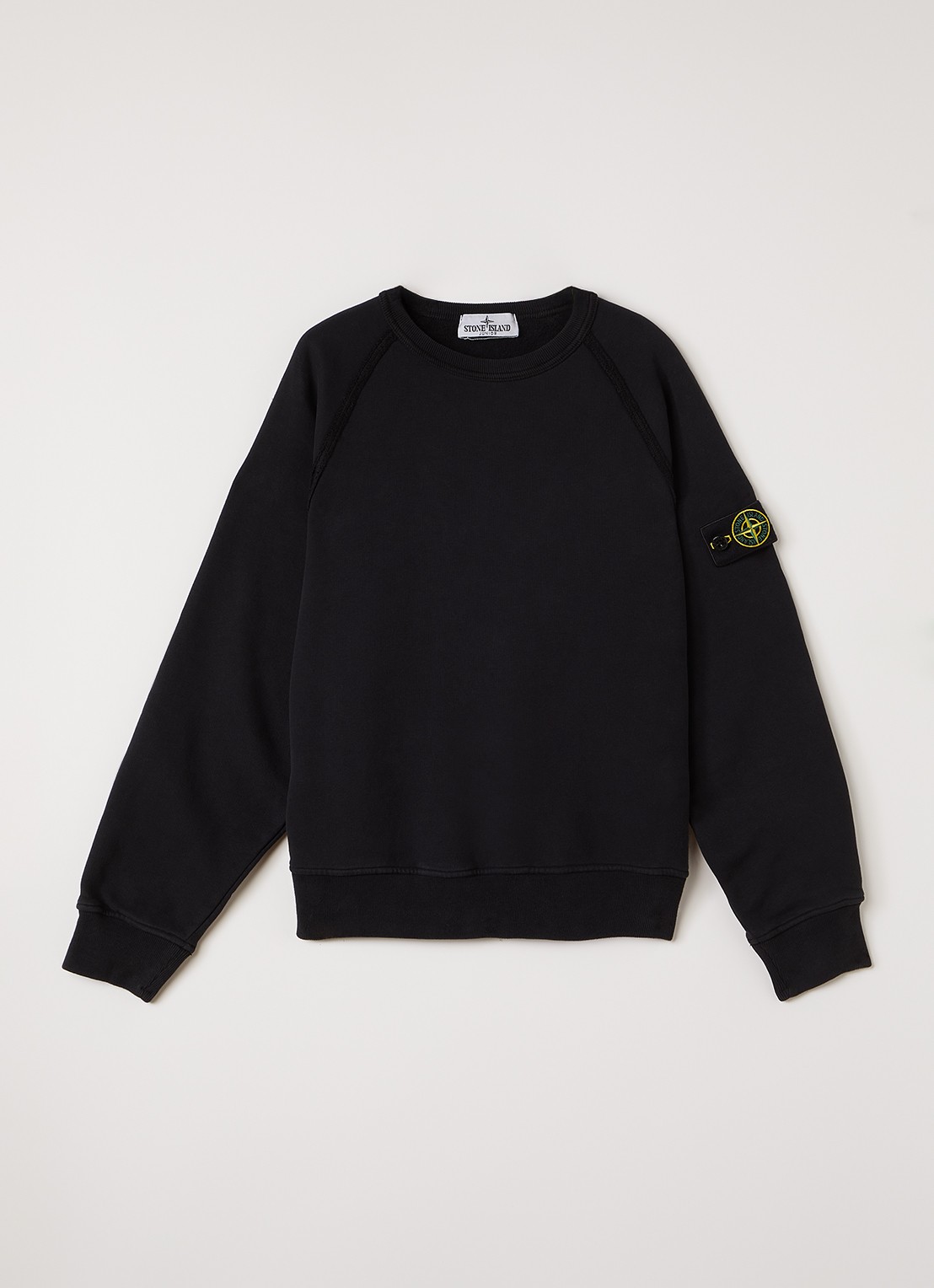 Stone Island 00007 sweater met logo - voorkant 2 zwart