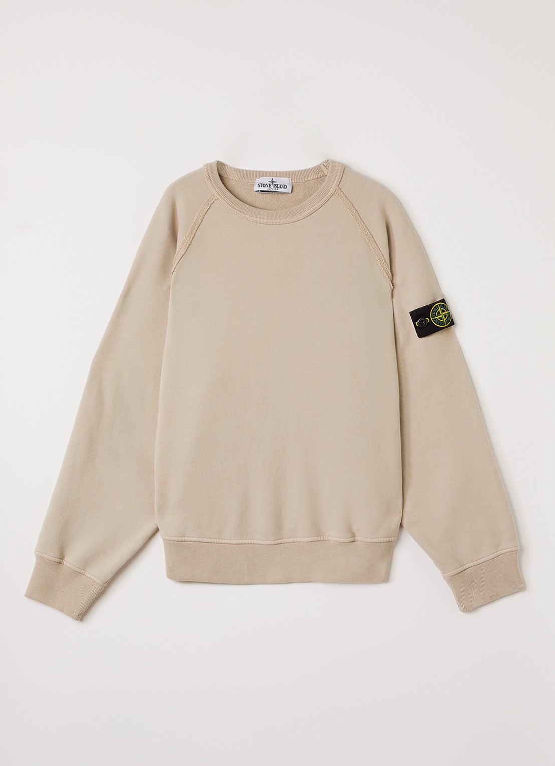 Stone Island 00007 sweater met logo - voorkant 2 beige