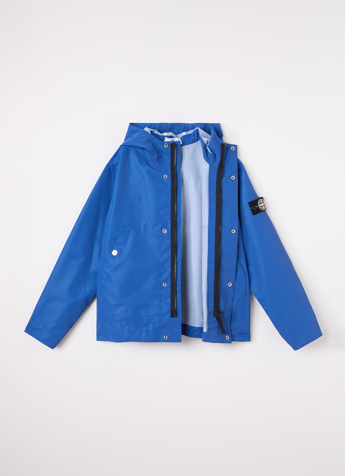 Stone Island 00008 parka met logo  - voorkant 3 blauw