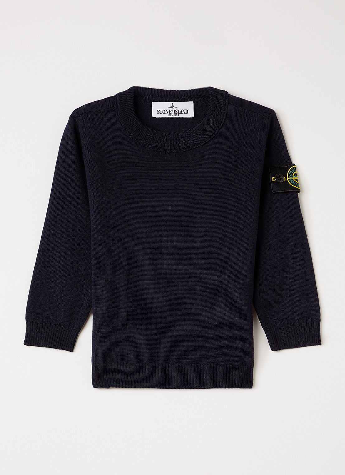 Stone Island 00009 fijngebreide pullover van scheerwol - voorkant 2 donkerblauw