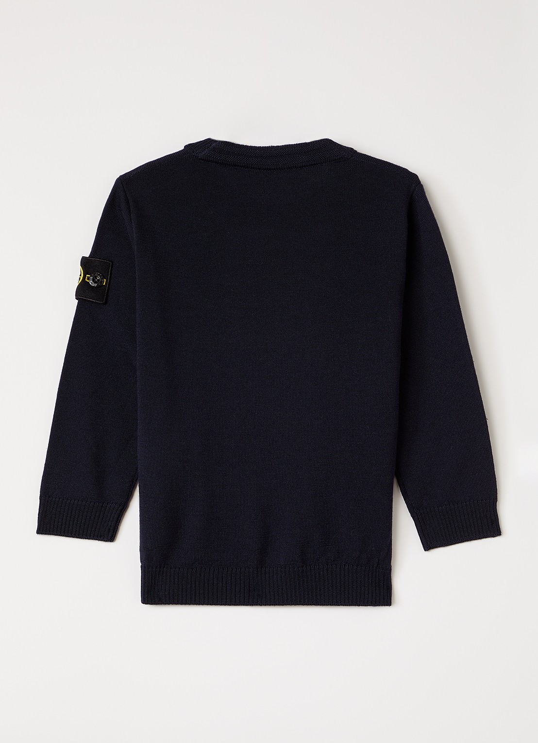 Stone Island 00009 fijngebreide pullover van scheerwol - voorkant 3 donkerblauw