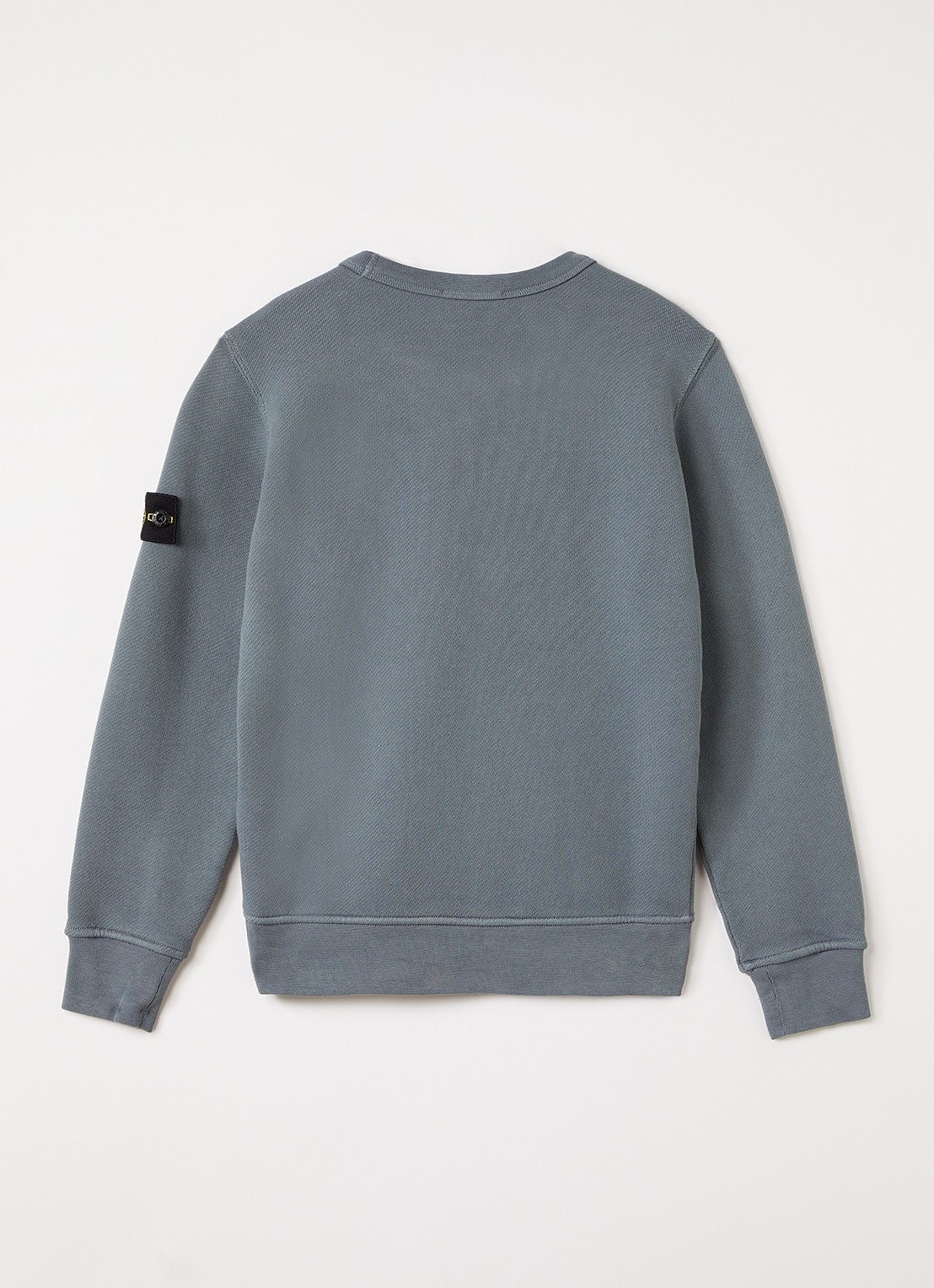 Stone Island 00009 sweater met logo - voorkant 2 staalblauw