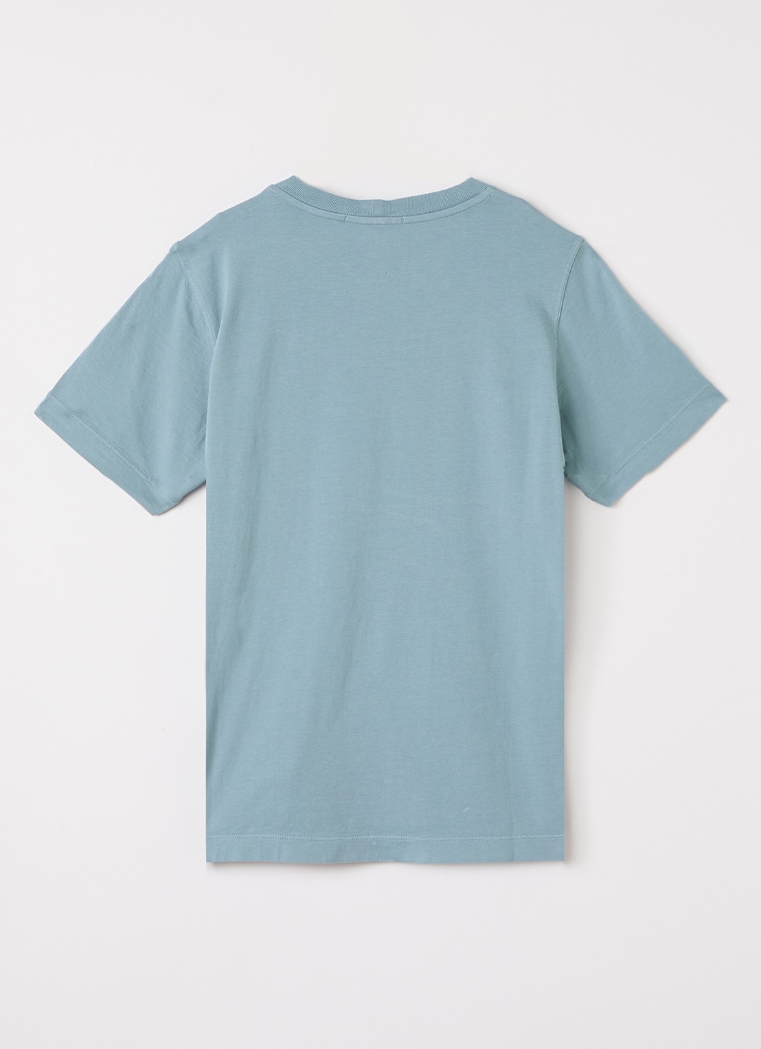 Stone Island 00009 T-shirt met logoprint - voorkant 2 staalblauw