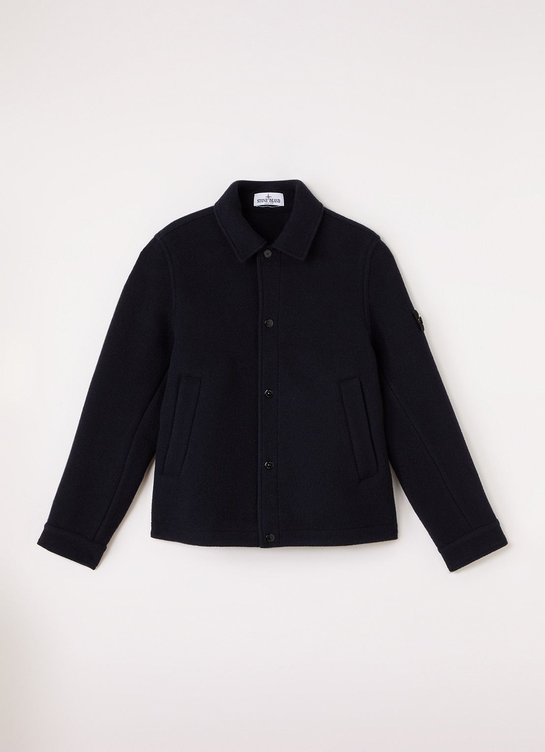 Stone Island 00010 jack van wol - voorkant donkerblauw