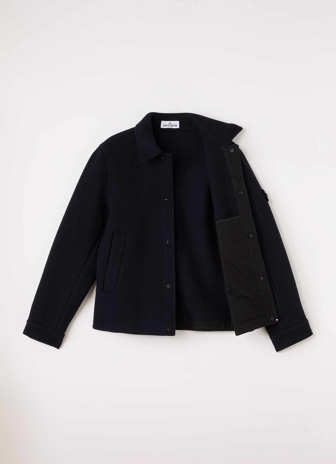 Stone Island 00010 jack van wol - voorkant 2 donkerblauw