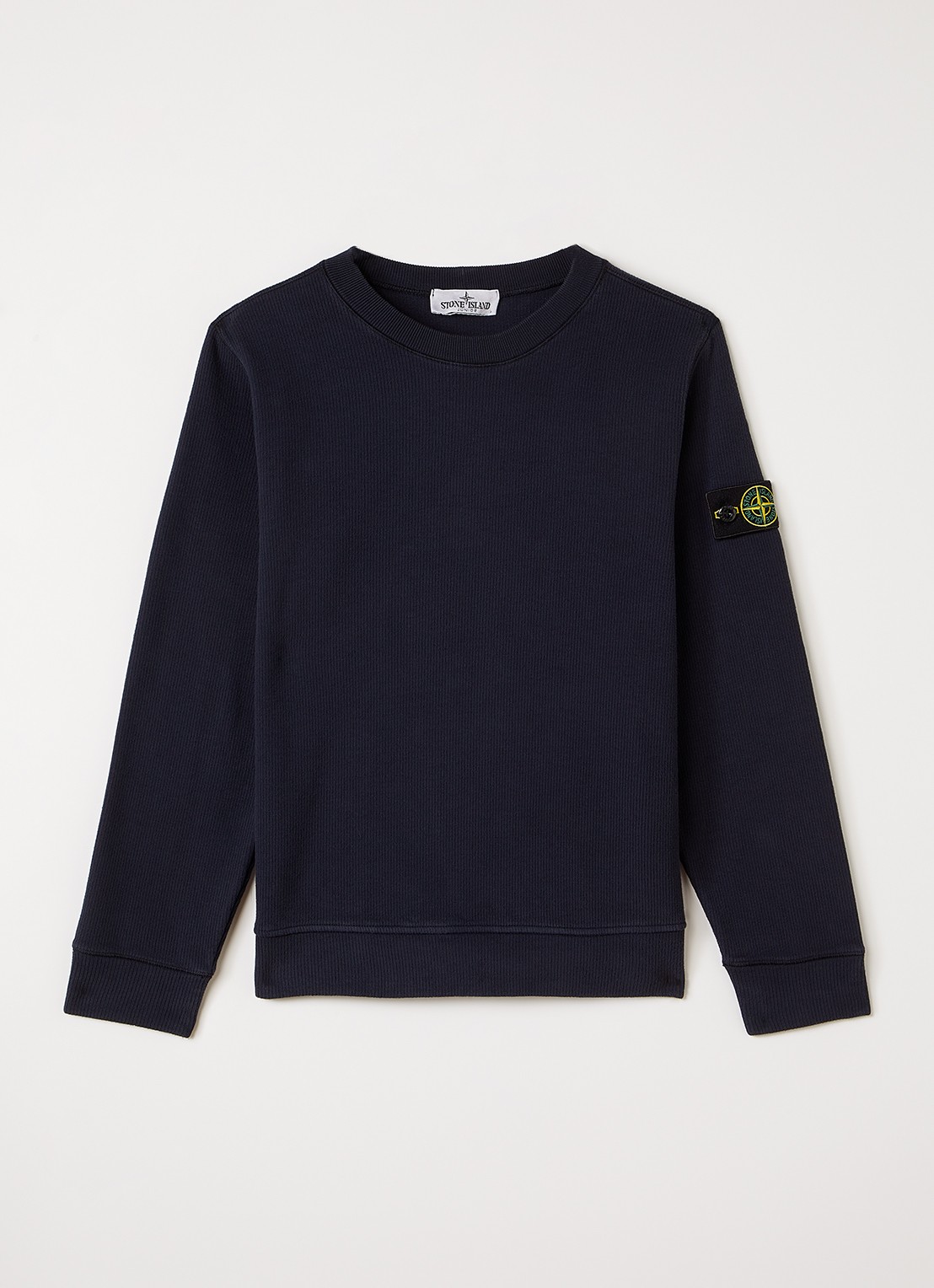 Stone Island 00010 sweater met logo - voorkant donkerblauw